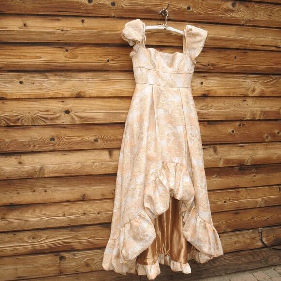 NWOT Mac Duggal 68276 FLORAL PRINT PUFF SLEEVE BROCADE GOWN 10 Pockets - Picture 12 of 14